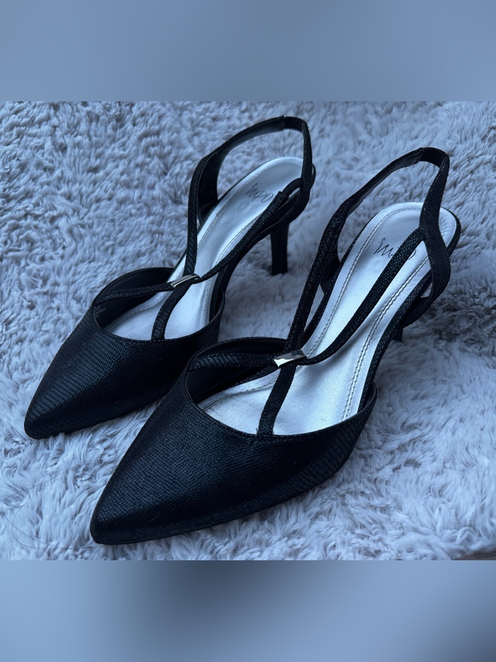 $14 SHOES Women’s Black Slingback Pointed Toe Heels size 10W